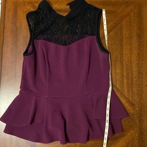 Thalia Peplum Purple Lace top peplum top size medium